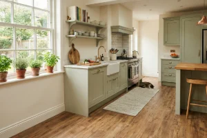 A kitchen remodel featuring luxury vinyl plank flooring in Loganton, PA