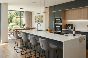 A kitchen remodel featuring luxury island in Loganton, PA