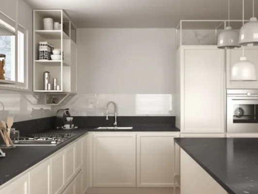 A newly remodeled modern kitchen