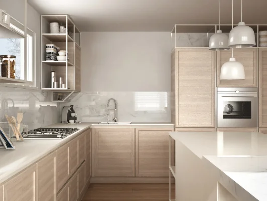 A newly remodeled modern kitchen