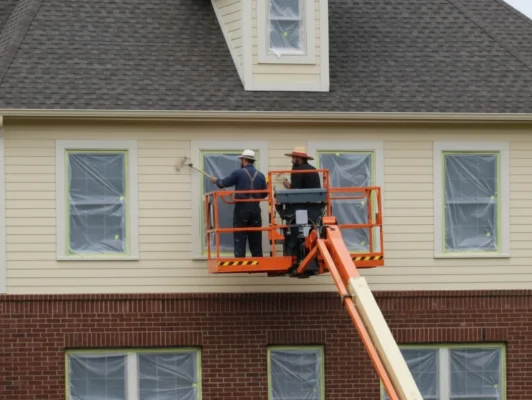 Exterior painting services in a residential home in Delaware County, PA
