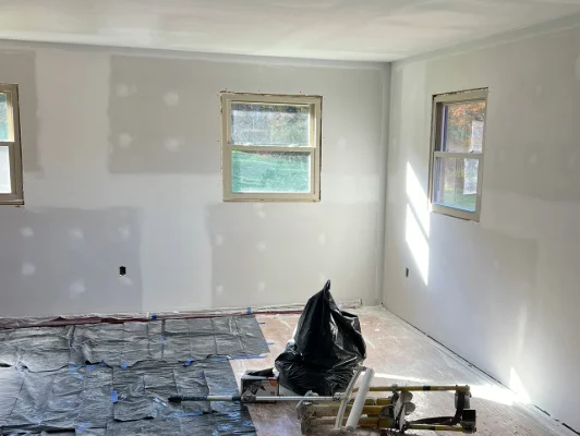 New drywall in a residential home before being painted